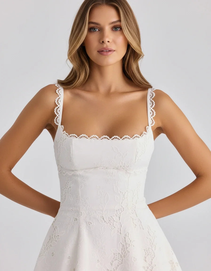 Capucine — The Broderie Anglaise Mini Dress