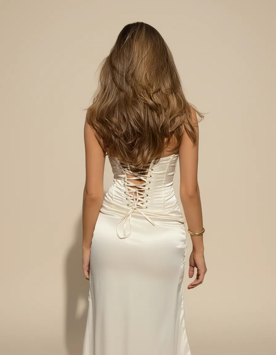 Emily – The Corset Glow Dress for Chilly Evenings