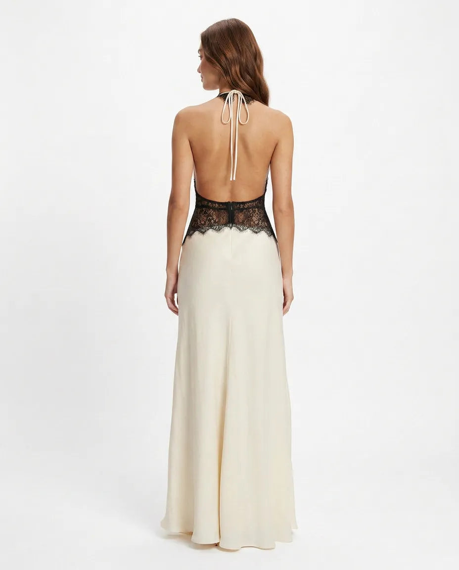 The Irena — Timeless lace trim maxi dress