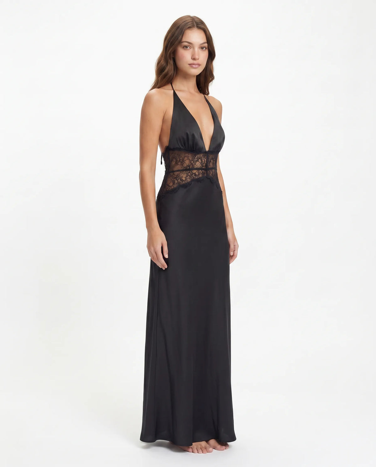 The Irena — Timeless lace trim maxi dress
