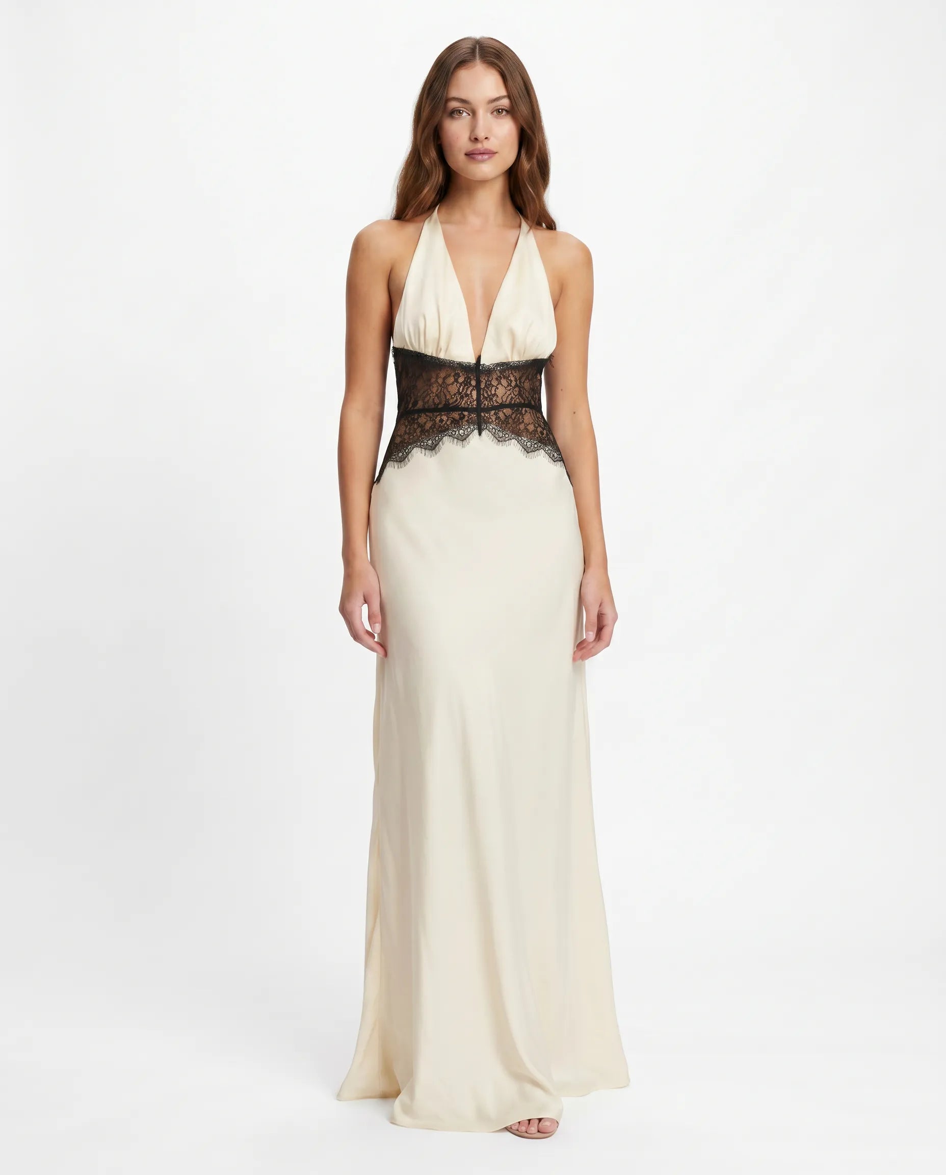 The Irena — Timeless lace trim maxi dress