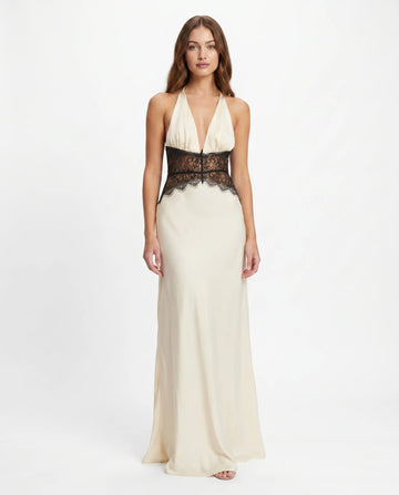 The Irena — Timeless lace trim maxi dress