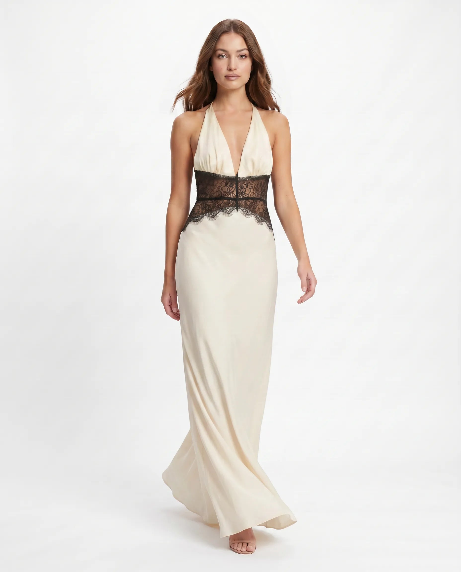 The Irena — Timeless lace trim maxi dress