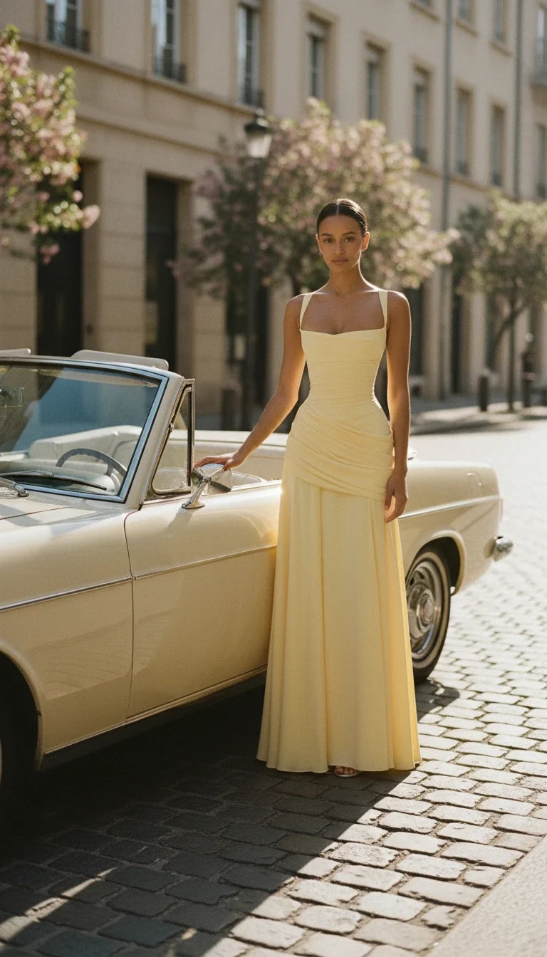 Margot — The Draped Satin Gown