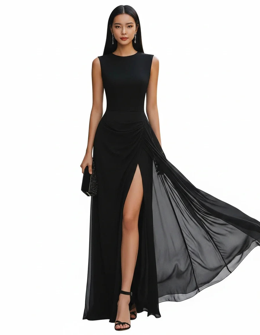 Noéline · The Chiffon High-Slit Evening Gown