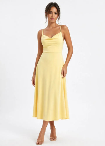 The Odalys — Effortless Spaghetti Strap Midi Dress