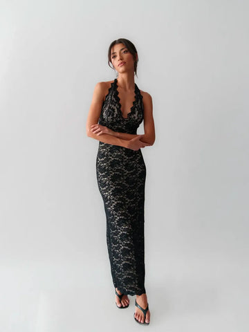 Tahlia – The Midnight Lace Statement Dress